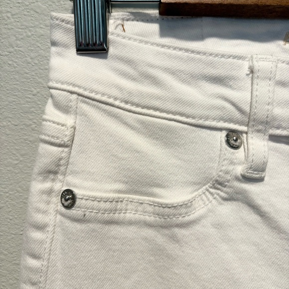 American Eagle Super Hi-Rise Flare Jeans White Split Hem Denim Size 4 - Picture 3 of 11